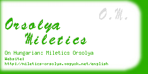 orsolya miletics business card